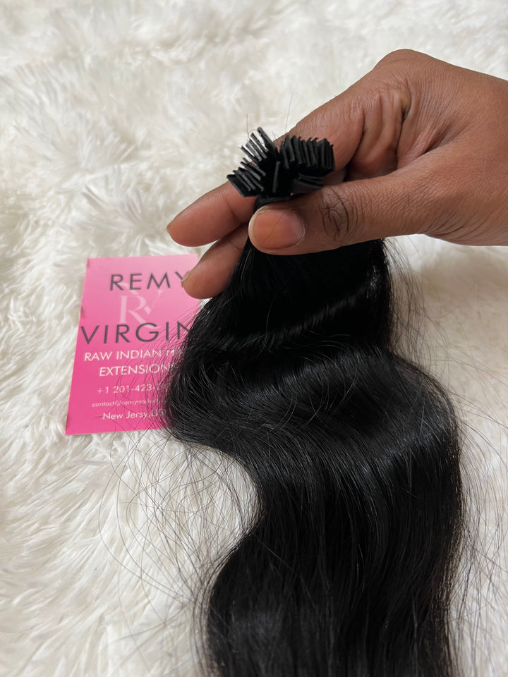 Raw Indian Wavy Keratin Flat-Tip hair