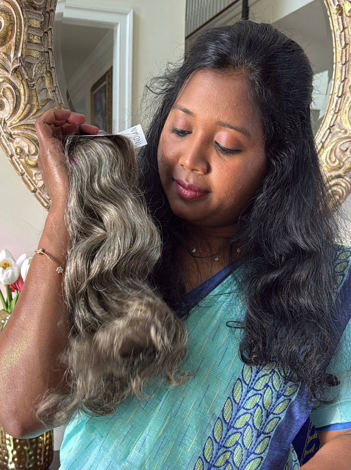 Cabello ondulado indio crudo