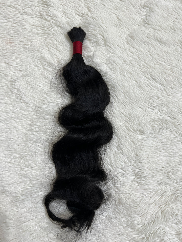 Cabello trenzado a granel rizado suelto indio crudo