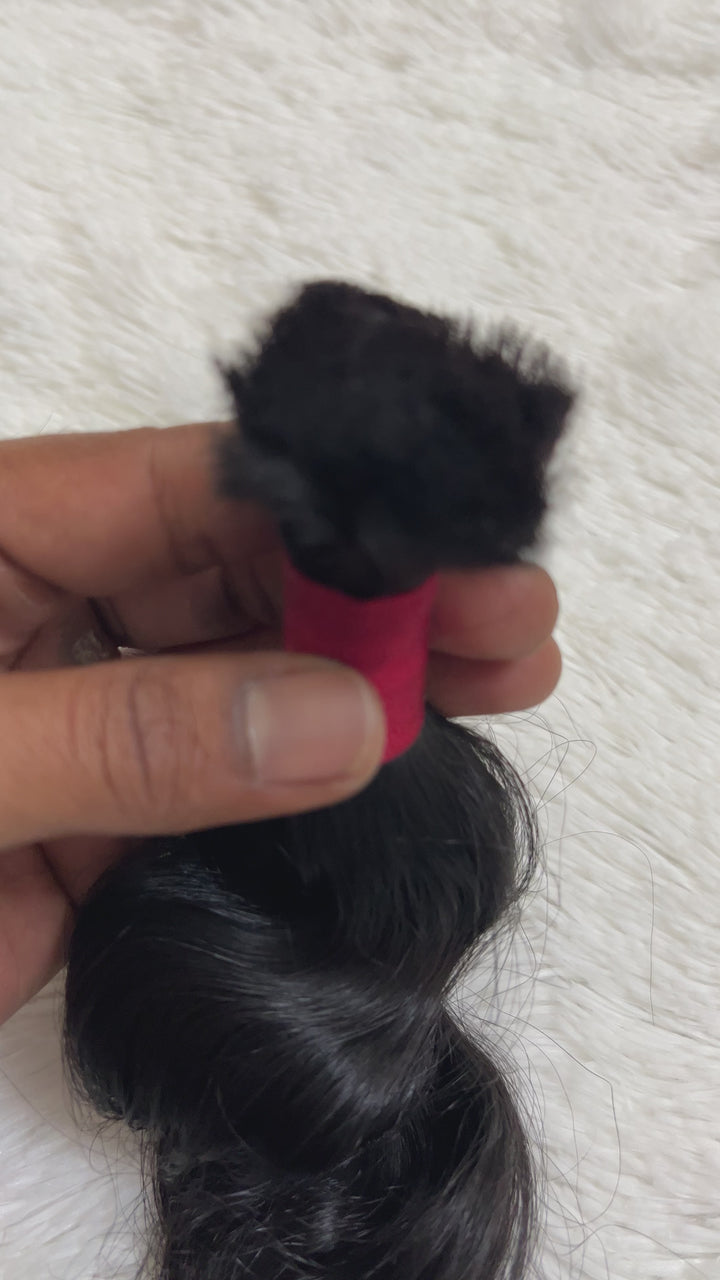 Pelo a granel rizado indio crudo del trenzado
