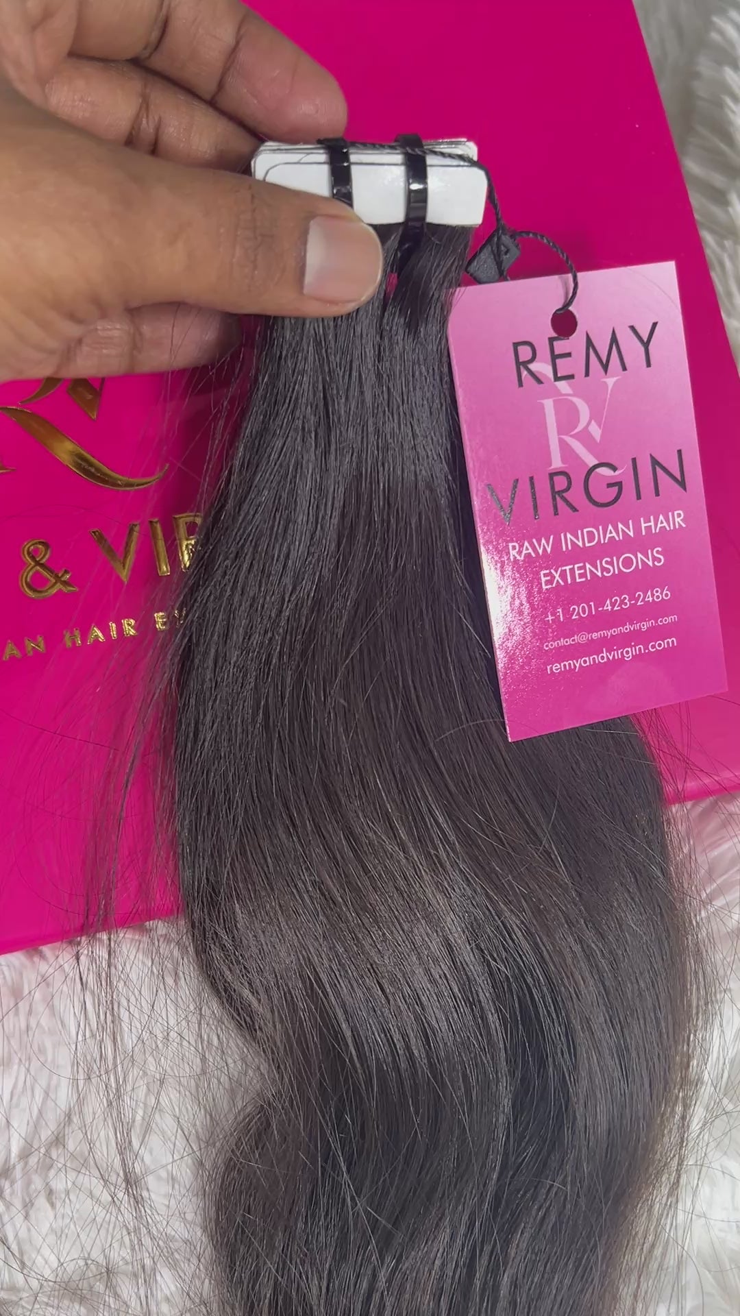 Extensiones de cabello con cinta ondulada cruda