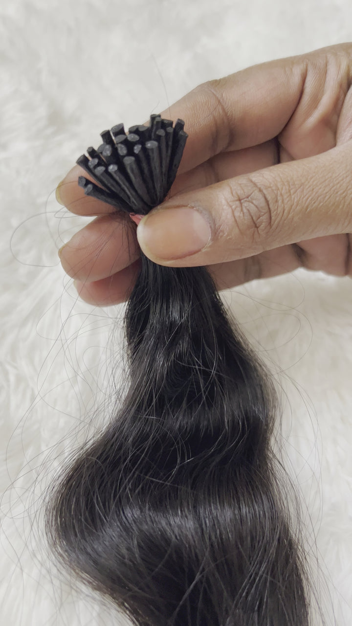 Raw Indian Wavy Keratin I-Tip hair