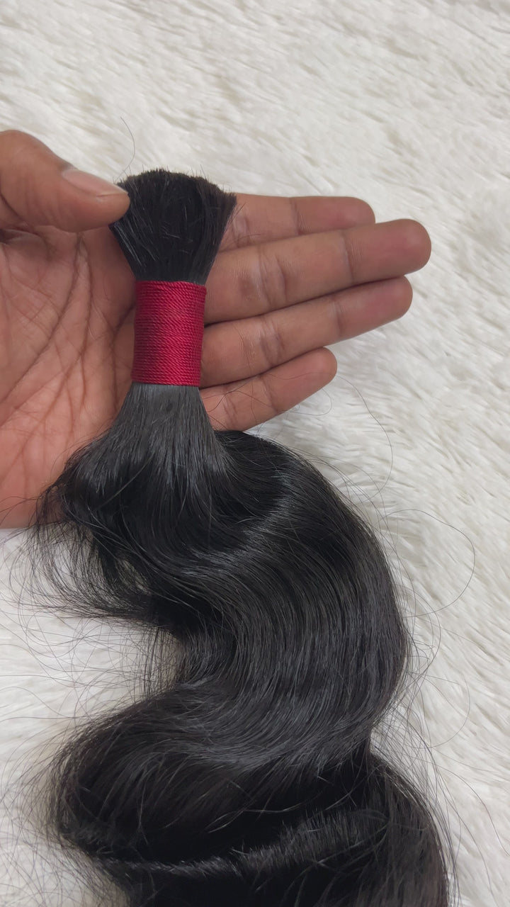 Cabello trenzado a granel rizado suelto indio crudo