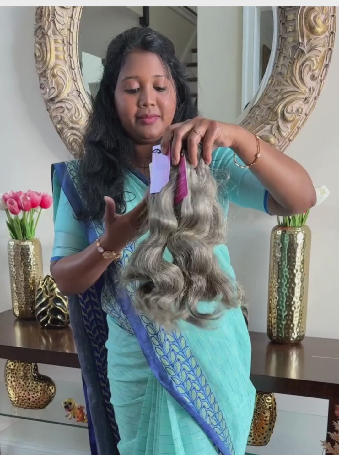 Cabello ondulado indio crudo