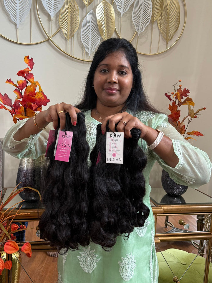 Pelo rizado flojo indio crudo