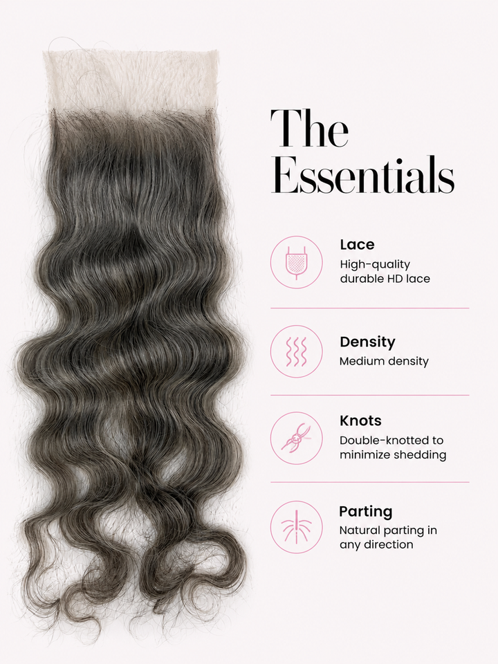 Gray Loose Curly Lace Closure