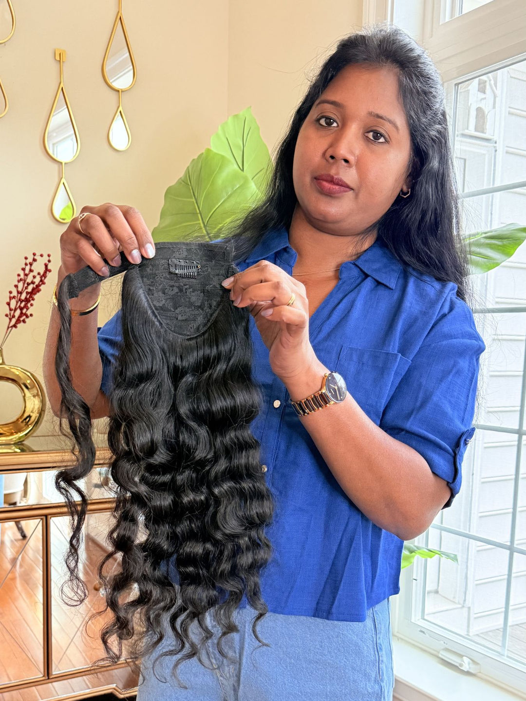 Colas de caballo onduladas indias crudas