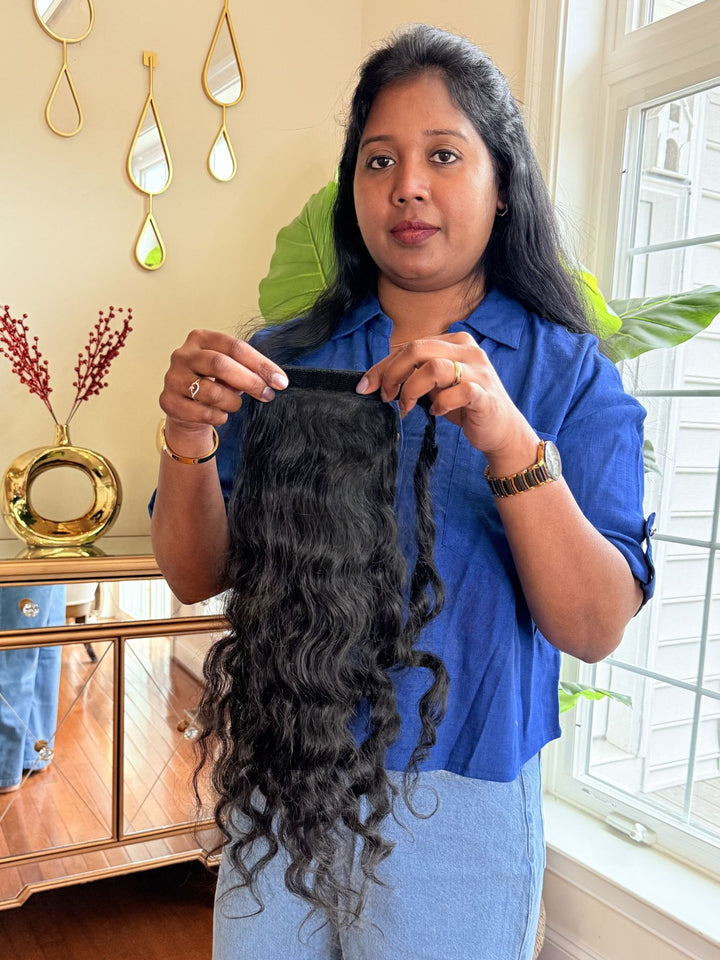 Colas de caballo onduladas indias crudas