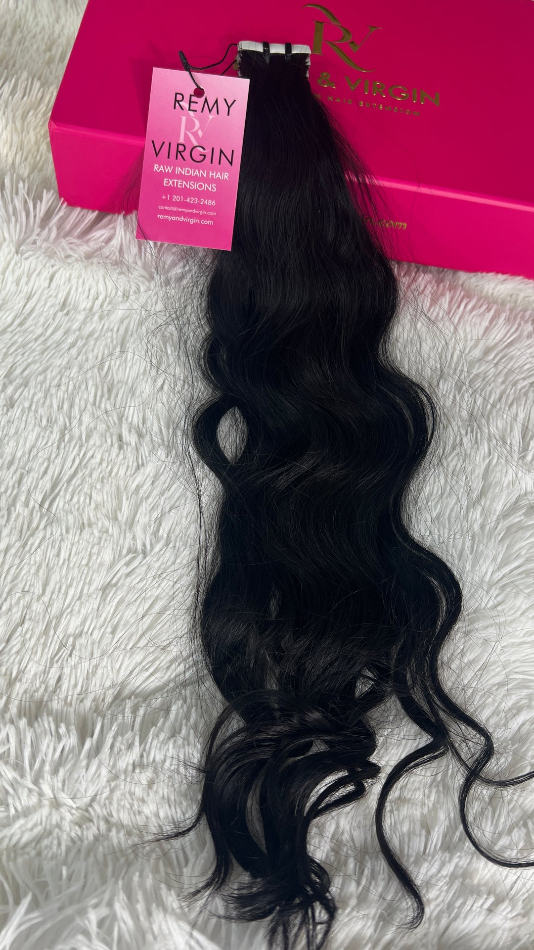 Raw Indian Wavy Tape-In Hair Extensions