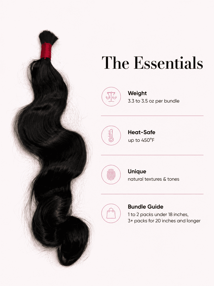Raw Indian Wavy Bulk Braiding Hair