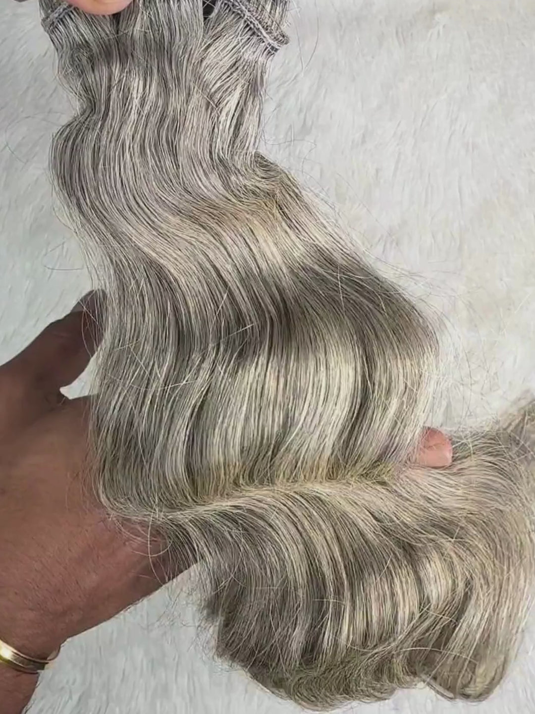 Gray Indian Wavy Hair
