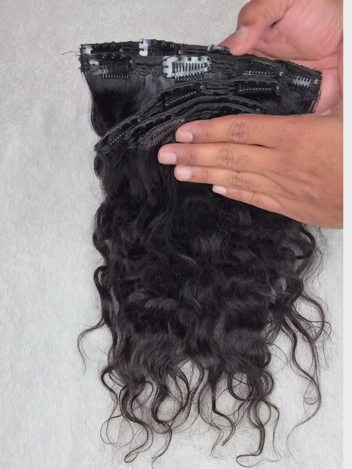 Raw Indian Loose Curly Clip-In Hair Extensions