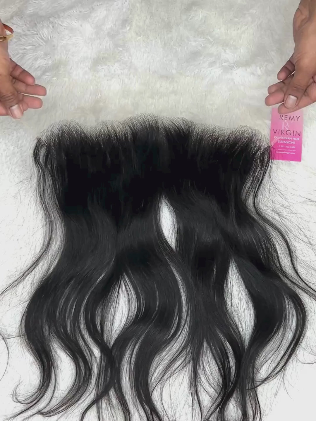 Frontal de encaje recto indio crudo 