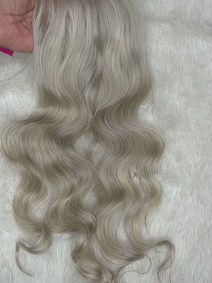 Cierre de encaje ondulado indio crudo