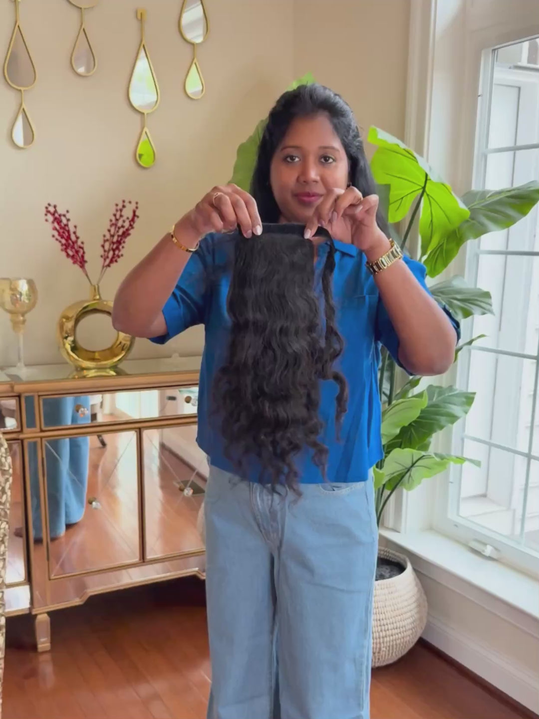 Colas de caballo onduladas indias crudas