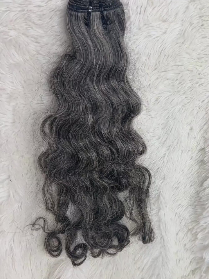 Raw Indian Loose Curly Gray Hair