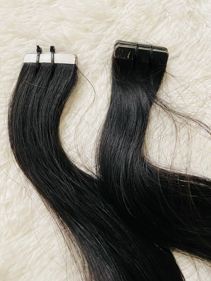 Extensiones de cabello con cinta ondulada cruda 